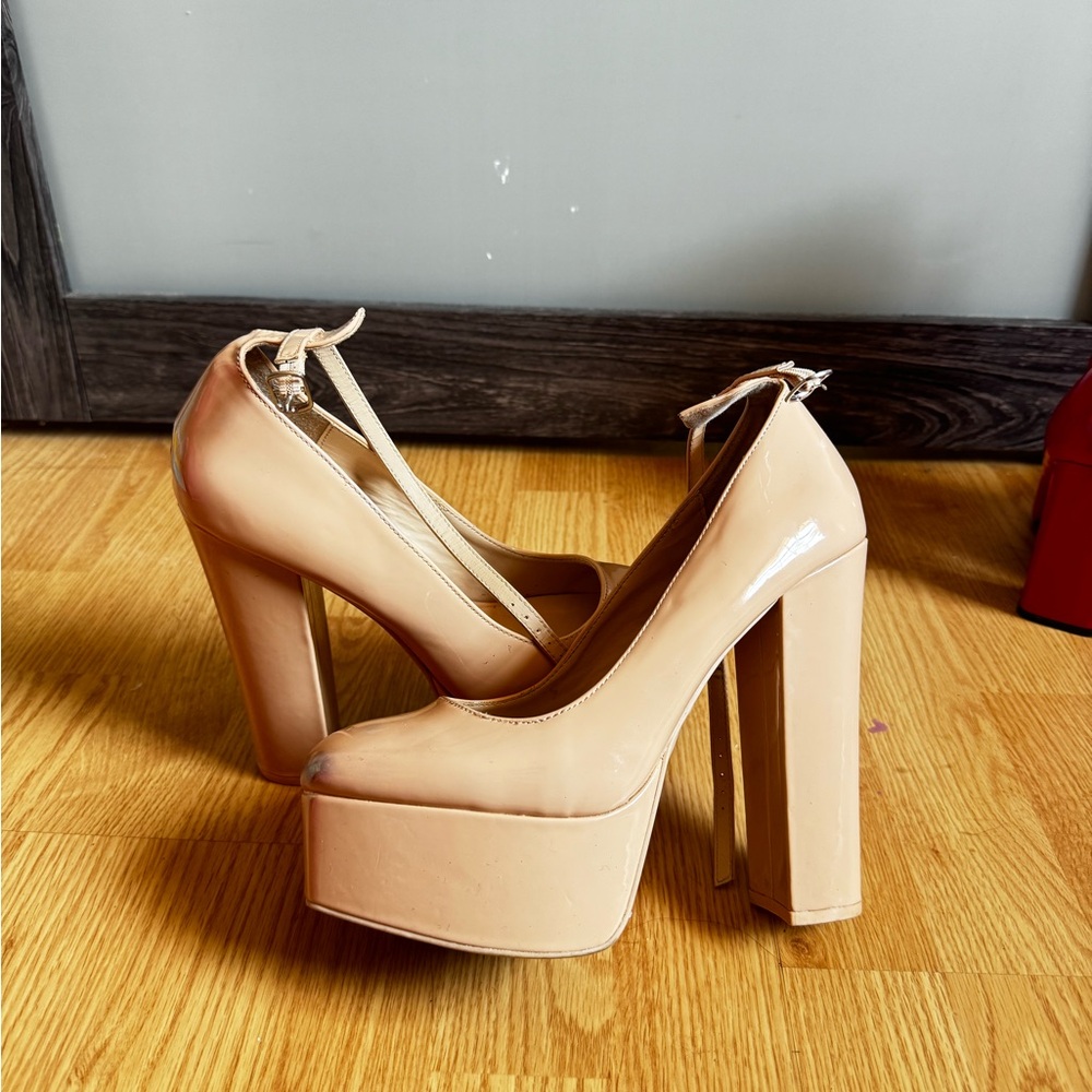 Elegant Nude Platform Heels